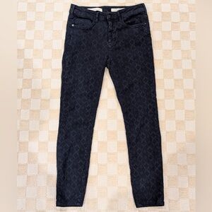 Pilcro and the Letterpress Blue Charcoal Patterned Corduroy Jeans